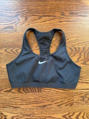 Nike Black Racerback Sports Bra with Gray Swoosh